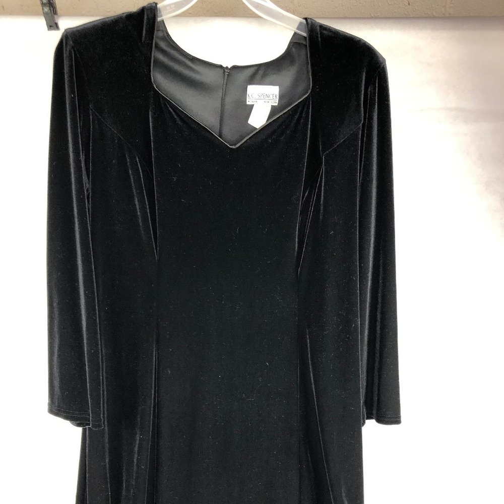 K.C. Spencer New York Vintage Black V neck Velvet